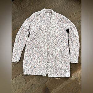 L.L.Bean confetti popcorn knot cardigan sweater size medium 100% cotton